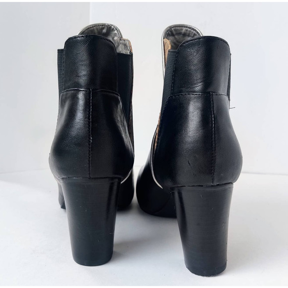 MARK Black Faux Leather Heeled Ankle Boots 10 - Picture 4 of 9